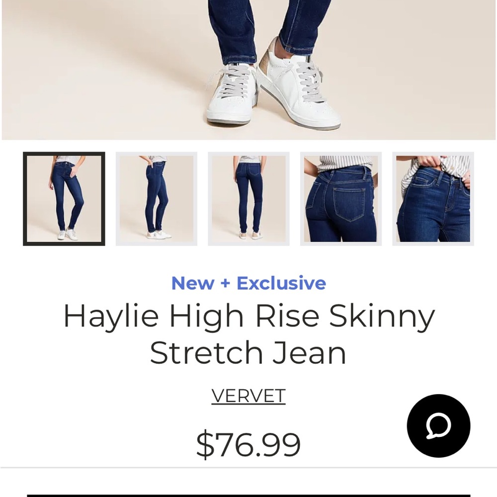 Vervet Women's High Rise Skinny Jeans - Dark Blue